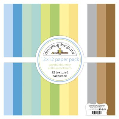 Doodlebug Baby Boy Cardstock- Textured Cardstock Assortment Pack